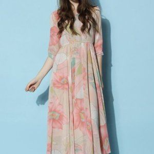 Spring Scenery Floral Maxi Dress - NEVER WORN